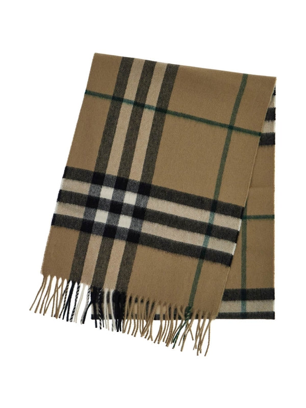 Check Fringe Cashmere Muffler