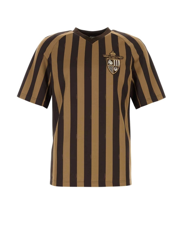 Stripe V-neck Short Sleeve T-shirt