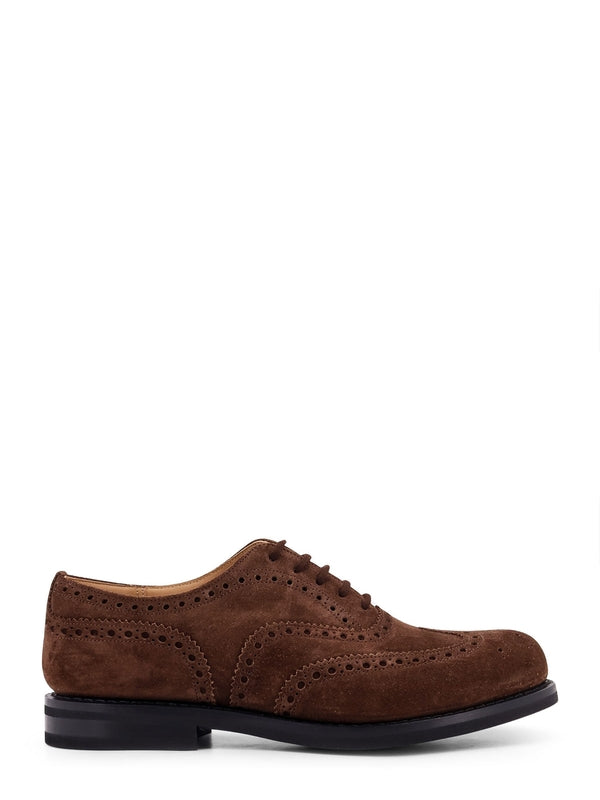 Brogue Detail Suede Lace-Up Shoes