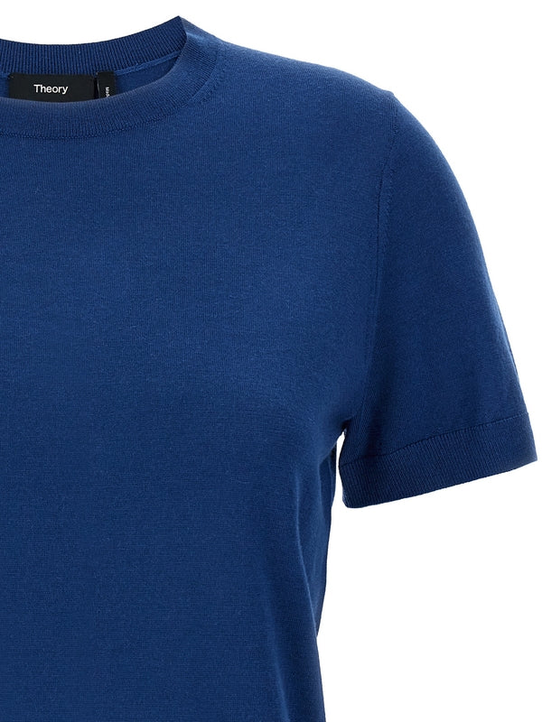 Crewneck Short
  Sleeve Wool Knit