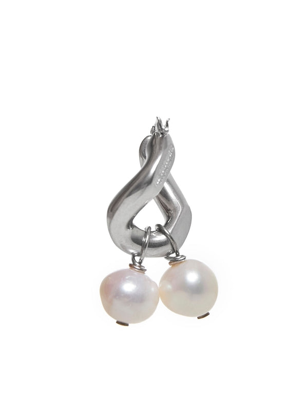 Pearl Drop Hoop Earrings