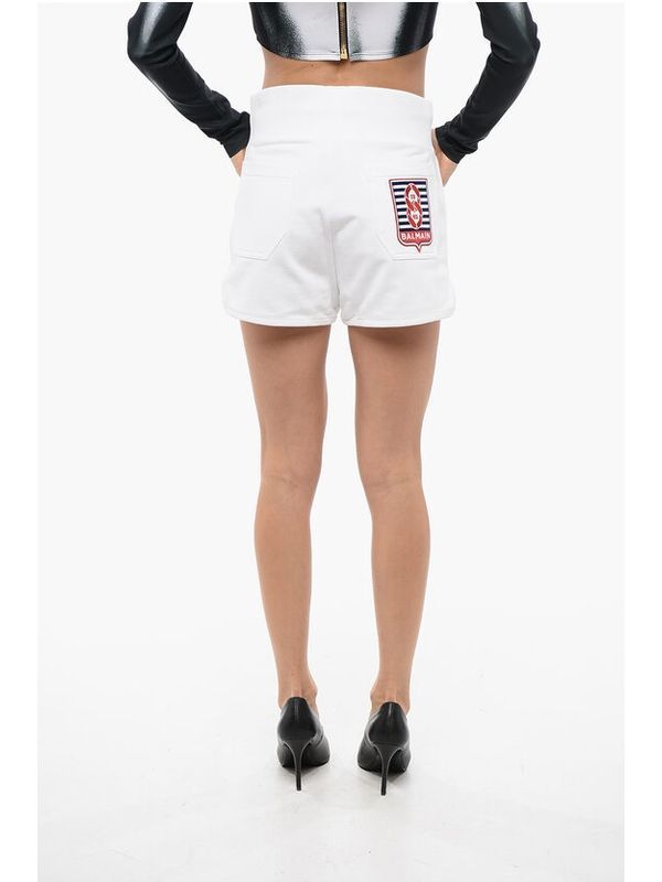 Back Logo Patch Drawstring Cotton Shorts