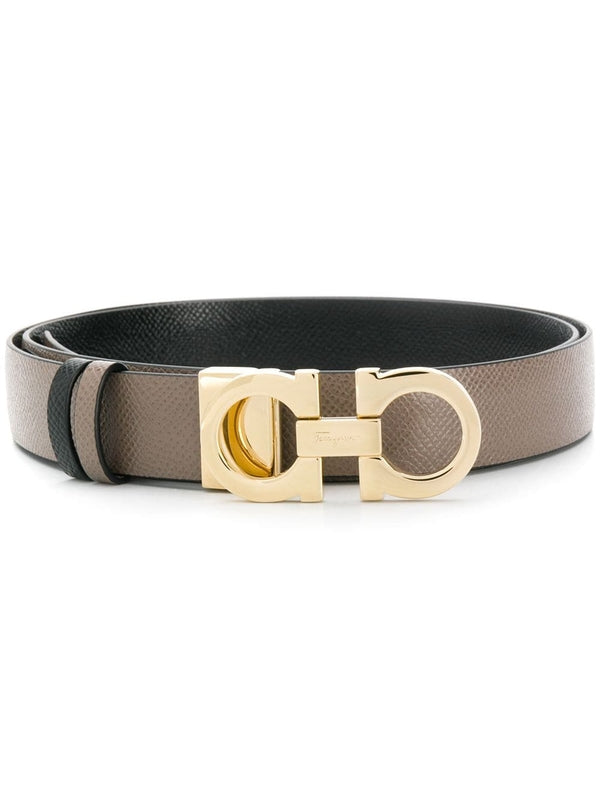 Gancini Buckle Reversible Leather Belt