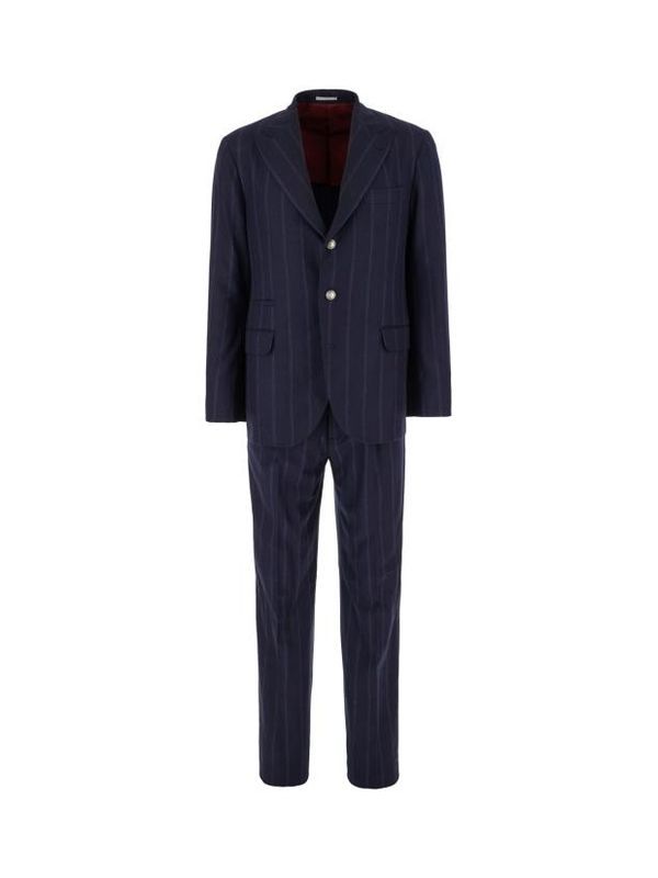 Pinstripe Wool Silk Single
  Setup Suit