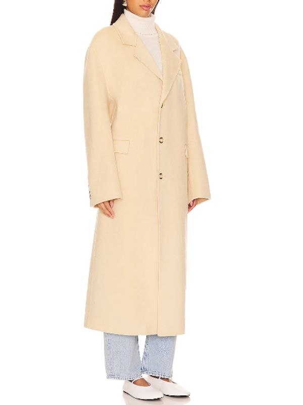 Veda Single-breasted Wool Silk Coat