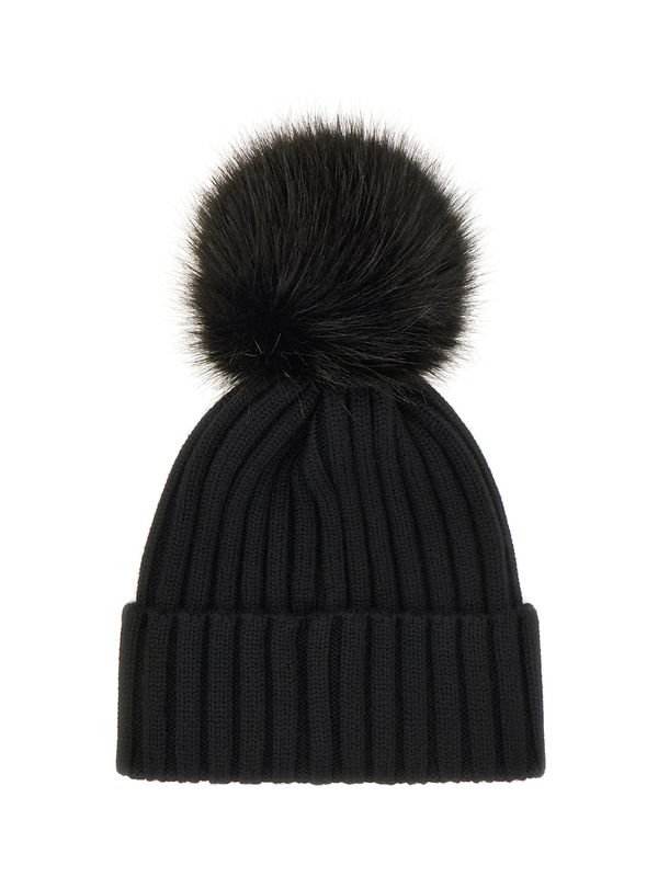 Logo Patch Rib Knit Beanie