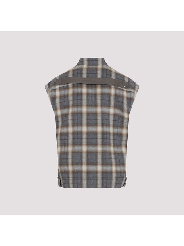 Jumbo Check Pattern Cotton Vest
