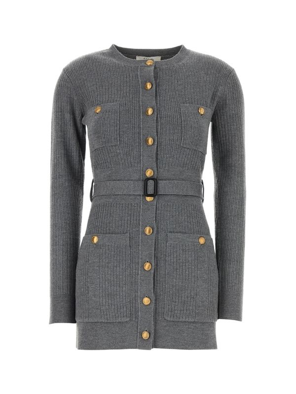 Belt Detail Knit Mini Dress