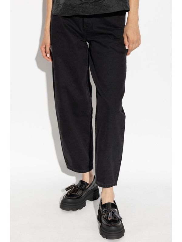 黑色棉质牛仔裤