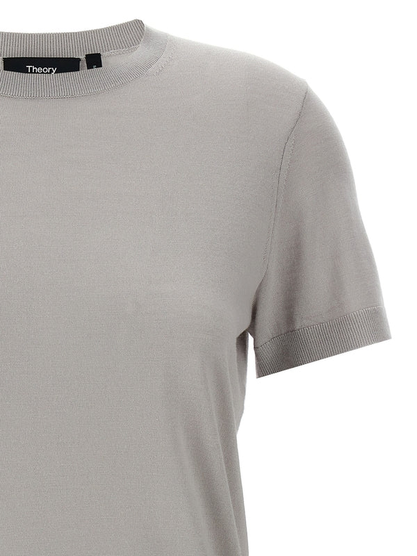 Crewneck Short
  Sleeve Wool Knit