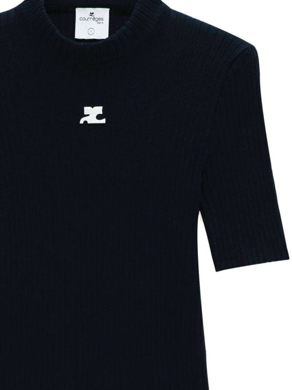 Reedition Logo High Neck Short Sleeve Knit