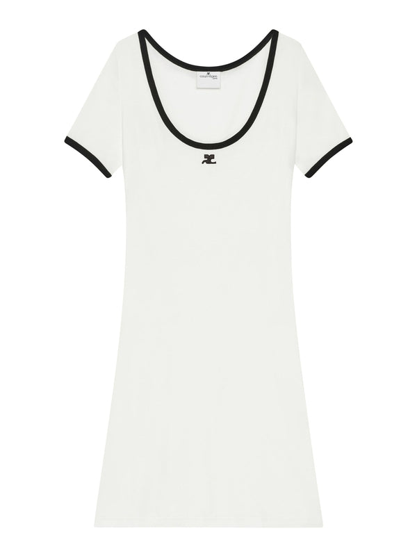 Chest Logo Detail Cotton Mini
  Dress