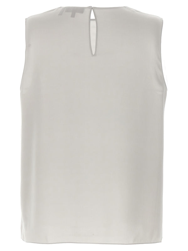Crewneck Silk
  Sleeveless Top