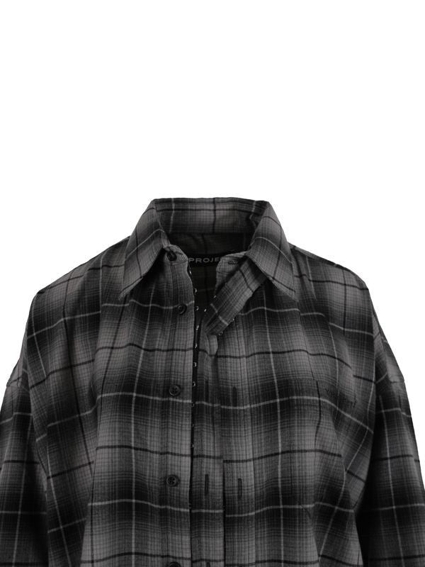 Deconstructed Check Pattern Shirt