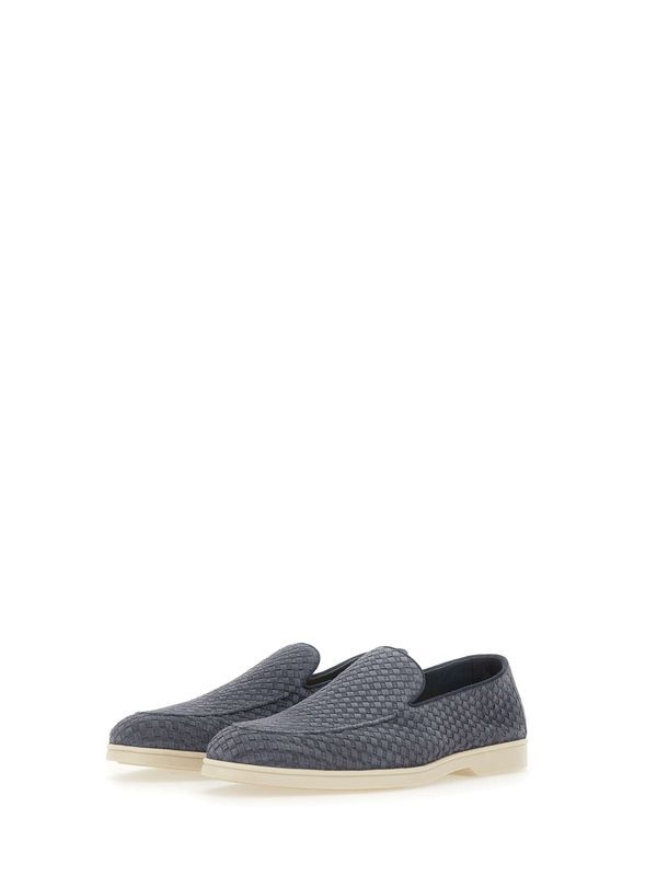 Woven Leather Slip-On Loafers