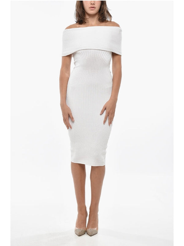 Mugler White Midi Dress