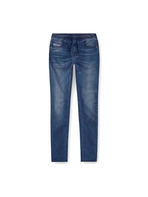 Washed Cotton Blend Denim Pants