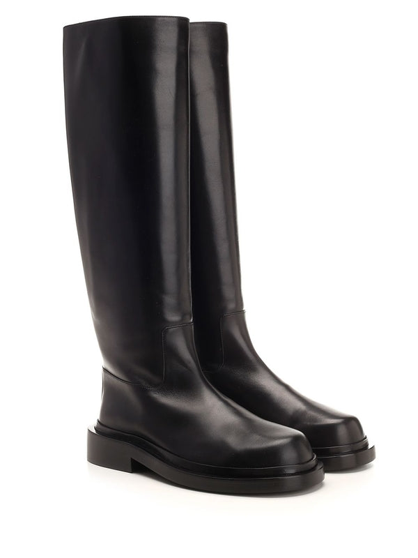 Black Leather High Boots