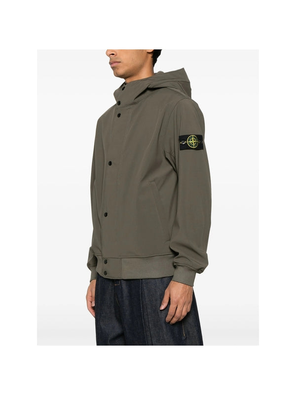 Woven Patch Nylon Hooded Jacket