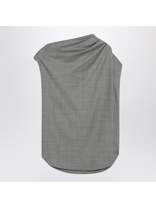 Asymmetric Draped Wool Top