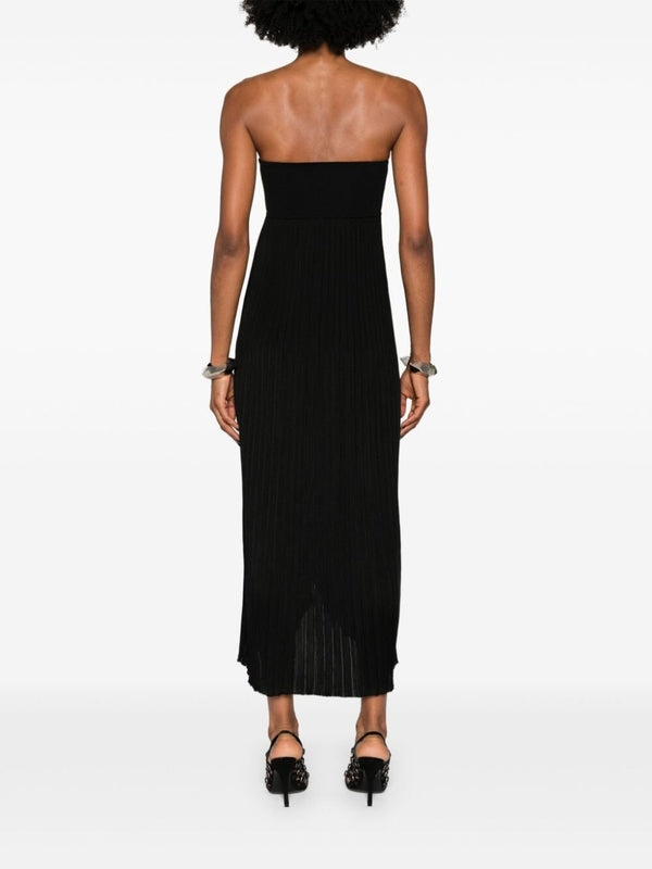 Tube Top Pleated Midi Dress