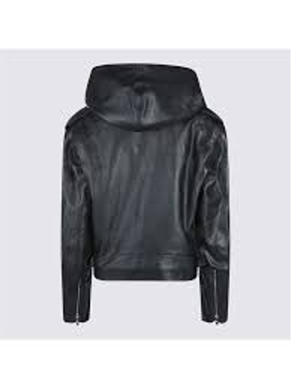 Hood Leather Biker Jacket