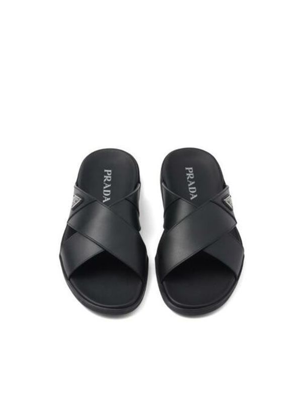 Triangle Logo Cross Band Sandals