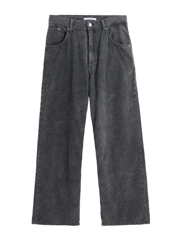 Super Wide Grey Corduroy Pants