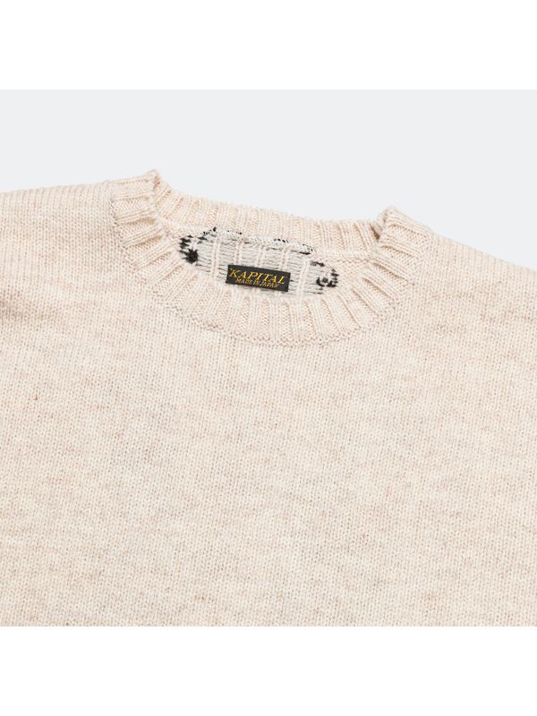 Bone Jacquard Wool Knit