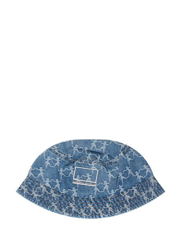 Allover Pattern Jacquard Denim Bucket Hat