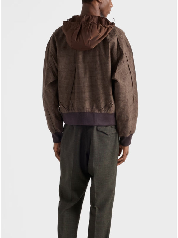 Check Wool Hoodie Jacket