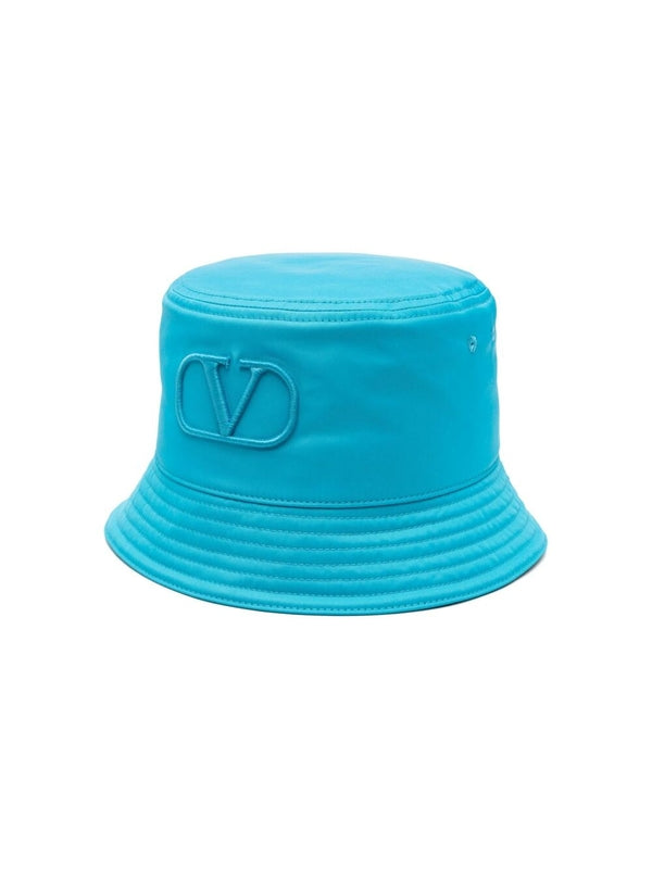 V Logo Detail Bucket Hat