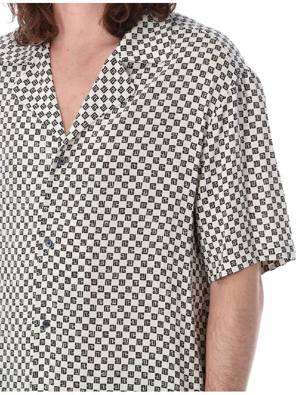 Allover Monogram Pattern Short-sleeve
  Shirt