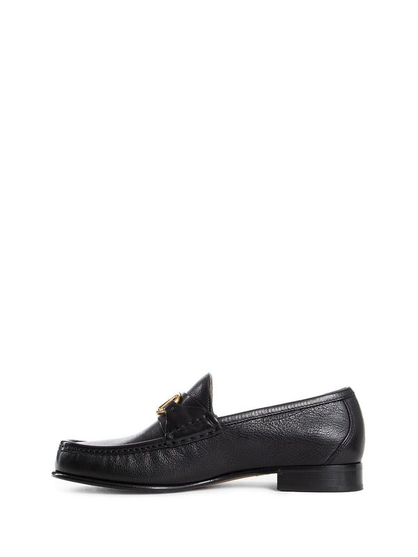 V Logo Leather Loafer