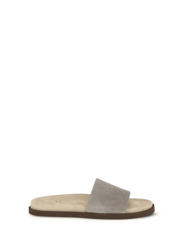 Brunello Cucinelli Grey Slides