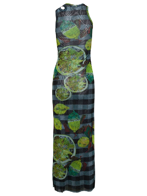 Lemon Printed Mesh Tank Dress