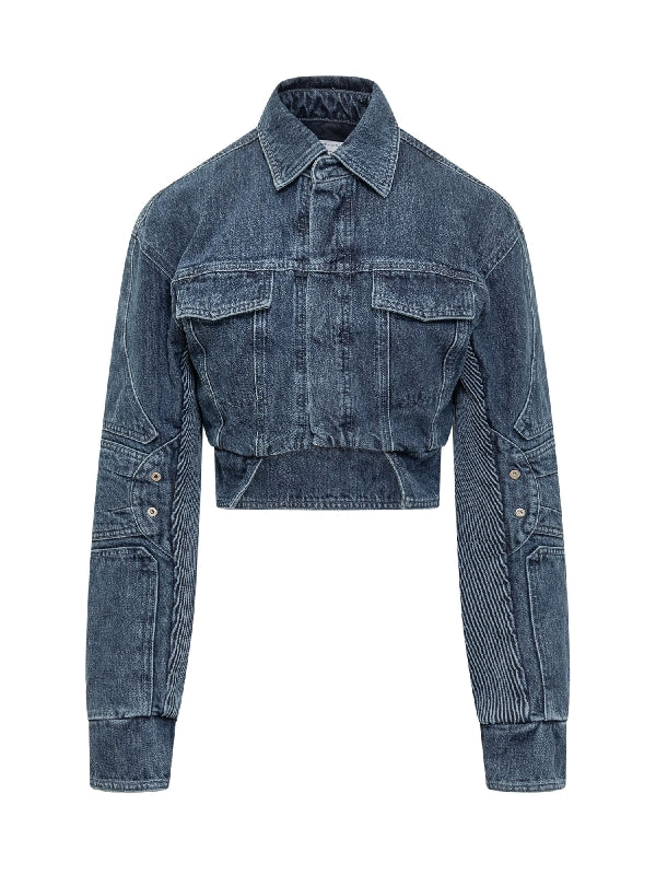 Cutout Motorcycle Denim Jacket