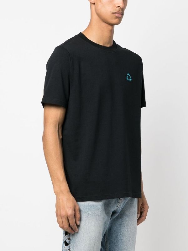 Dolphin Embroidery Slogan Printed T-Shirt