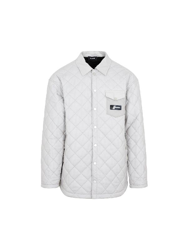 Logo Patch Quilted Shirt Jacket