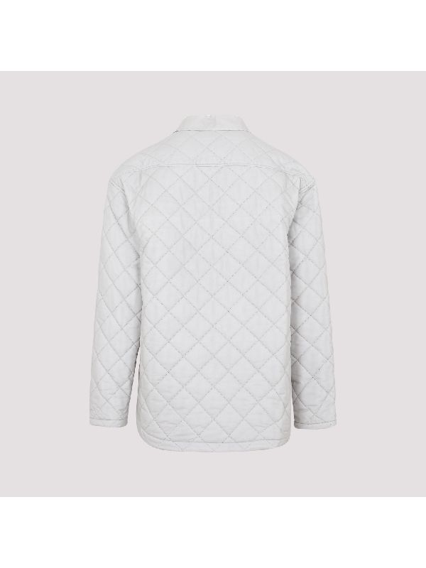 Logo Patch Quilted Shirt Jacket