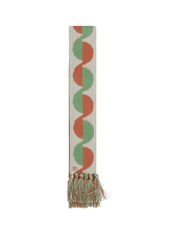 Lurex Jacquard Fringe Scarf