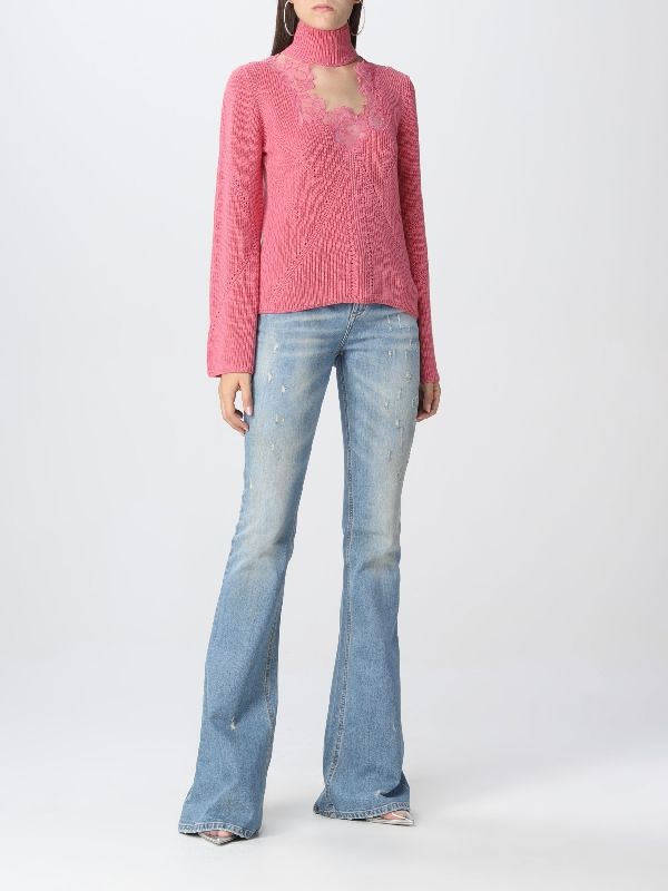 High Neck Cutout Wool Knit