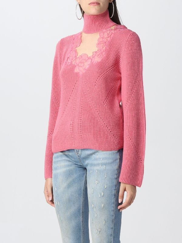 High Neck Cutout Wool Knit