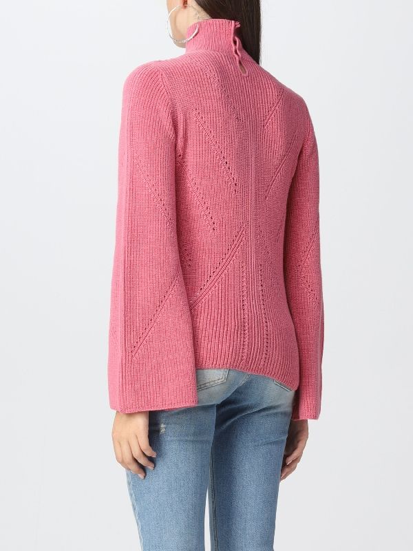 High Neck Cutout Wool Knit