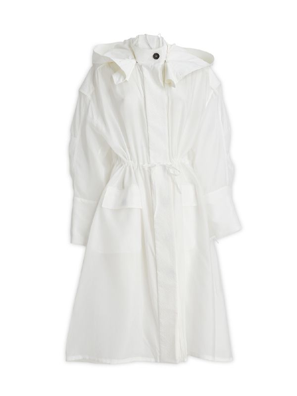 Unlined Organza Hooded Trench Jacket