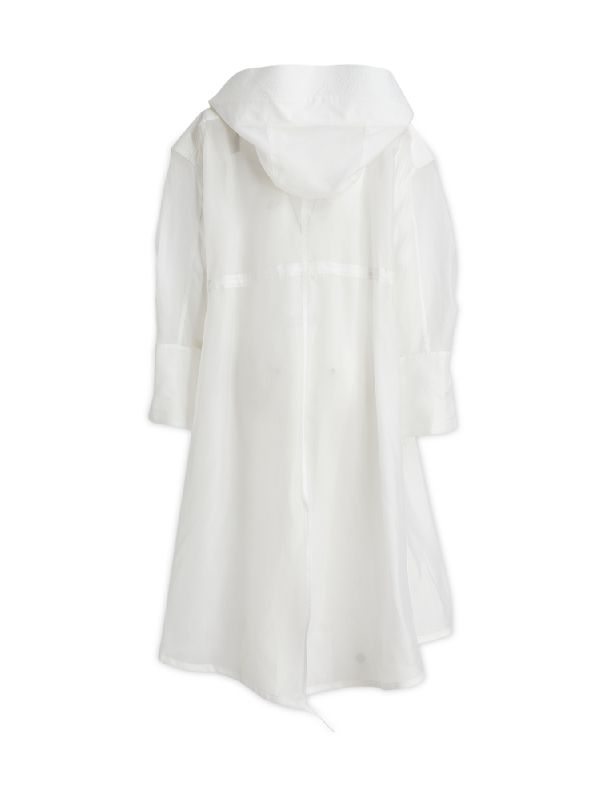 Unlined Organza Hooded Trench Jacket