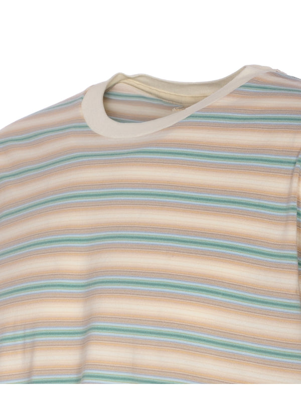 Auralee Stripe Cotton Short Sleeve T-Shirt