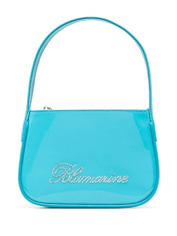 Rhinestone Logo Patent Mini Bag