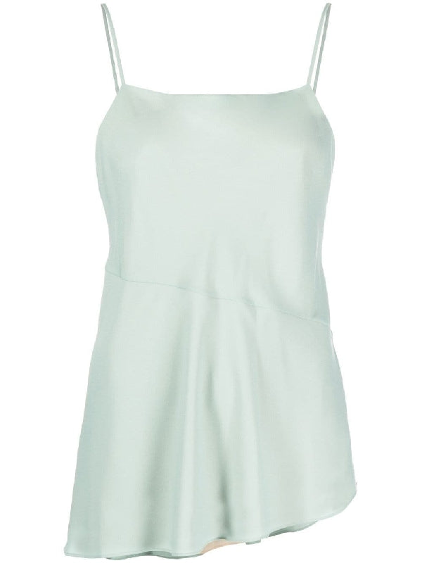 Asymmetric Satin Sleeveless Top