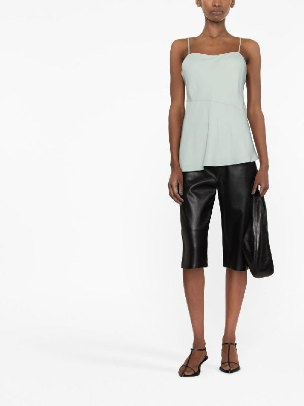 Asymmetric Satin Sleeveless Top